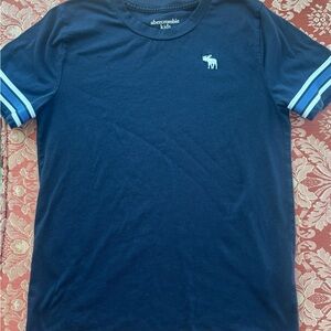 Abercrombie Kids Blue Short Sleeve Tee with Striped Trim